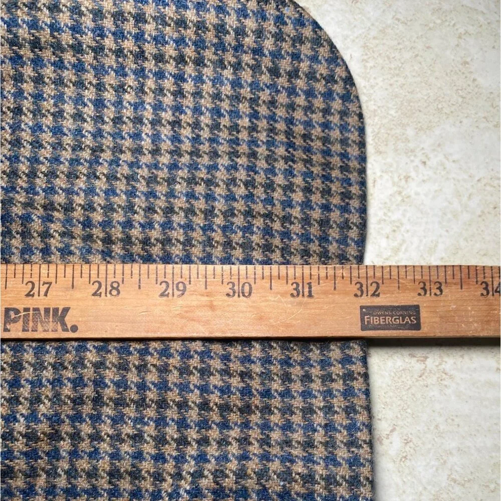 Stafford Men Houndstooth Wool Blazer Jacket Wool Size 48R USA Office Casual READ